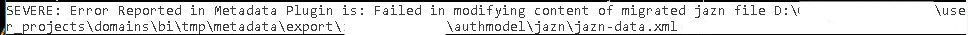 OBIEE export archive error